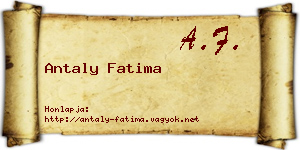 Antaly Fatima névjegykártya